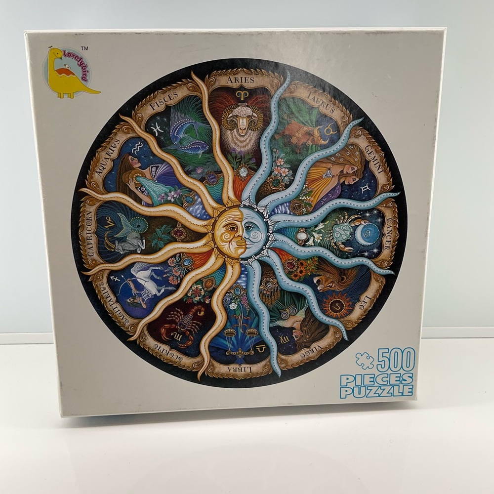 LOVELYBIRD 500 Piece Round Zodiac Horoscope Celestial Puzzle